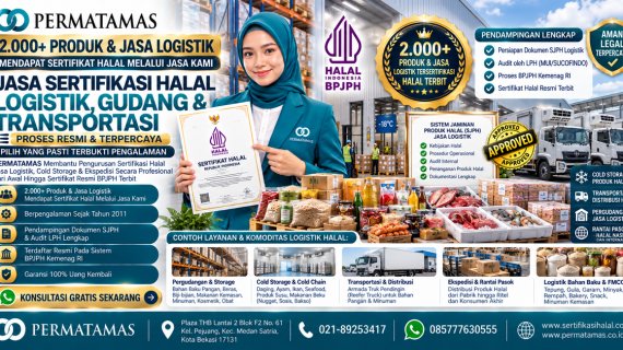 Jasa Sertifikat Halal Logistik Makanan Beku, Daging Segar, Produk Susu, Makanan Kemasan, dan Minuman