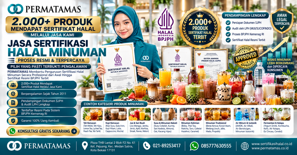 Jasa Urus Sertifikat Halal Minuman Sari Kacang Hijau, Sari Kedelai, Sari Almond, Sari Oat, dan Sari Kacang Merah 1 Jasa Urus Sertifikat Halal Minuman Sari Kacang Hijau, Sari Kedelai, Sari Almond, Sari Oat, dan Sari Kacang Merah