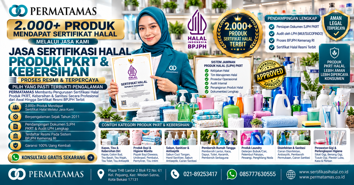 Jasa Pengurusan Sertifikasi Halal Produk PKRT Dijamin Terbit 1 Jasa Pengurusan Sertifikasi Halal Produk PKRT Dijamin Terbit