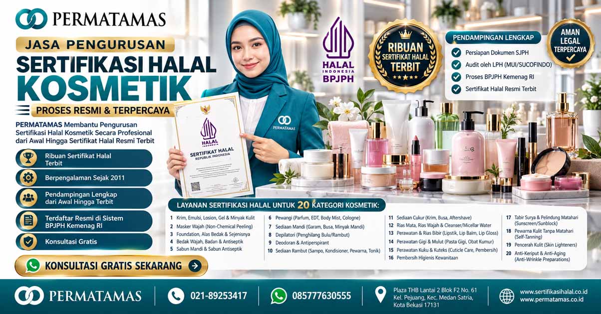 Jasa Sertifikat Halal Facial Wash, Facial Foam, Cleansing Gel, Micellar Water, dan Cleansing Milk